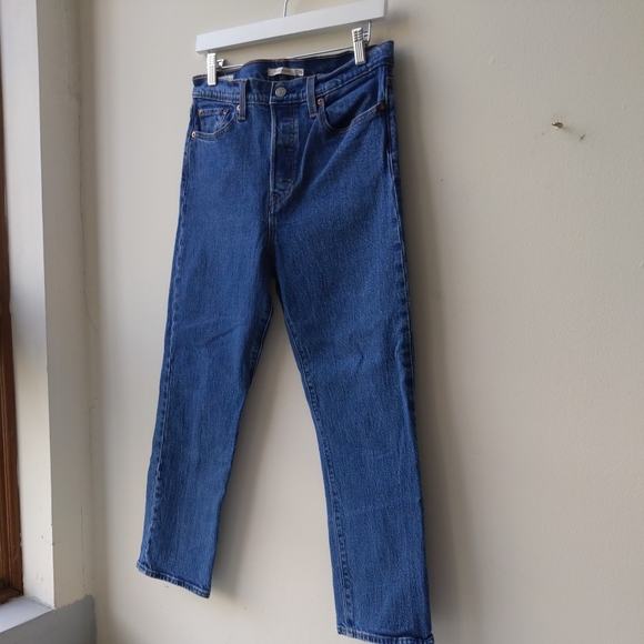 Levi's Wedgie Straight High Rise Crop Button Fly Jeans Women's 29 - Picture 3 of 8